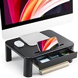 LORYERGO Monitor Stand Desk Riser with Drawer Height Adjustable 3 Levels view 9