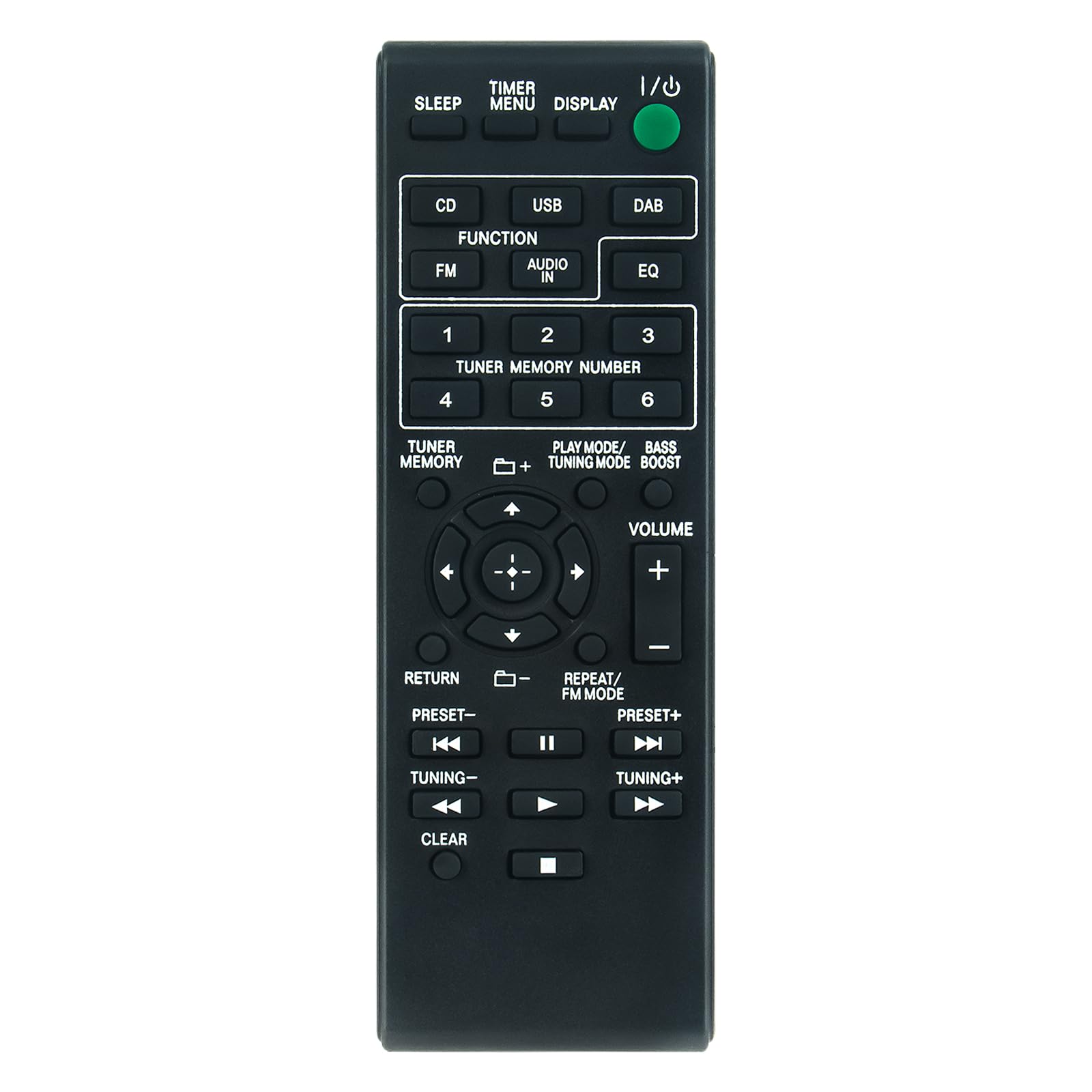 VINABTY RM-AMU179 Replacement Remote Control Applicable For Sony RM-AMU179 Audio System,Compatible Compact Hi-Fi System Models: CMT-S20B CMT-S20