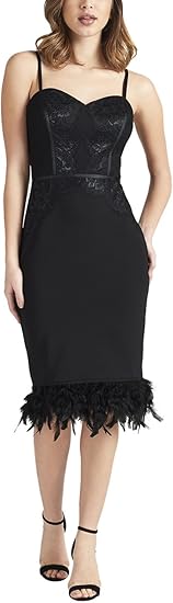 lipsy black feather dress