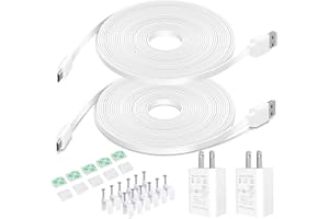 DIANMU 26FT Power Cord with Adapter for Wyze Cam V3/OG/Outdoor, Blink, Simplisafe, Eufy,Arlo Essential,KasaCam,Weatherproof Power Extension Cable Charger for Security Camera 2Pack(Not for Wyze Pan v3)