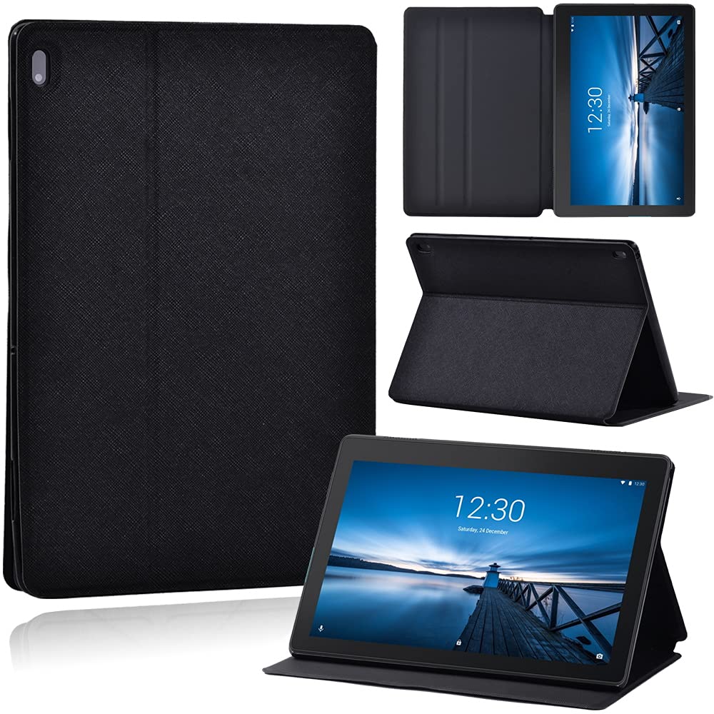 Printed funny pattern PU Leather Ultra Slim Lightweight Flip Stand Smart Tablet Cover Case for Lenovo Tab M10 Plus TB-X606F/X (Lenovo Smart Tab M10 FHD Plus, black)