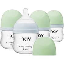 Amazon.com : yanyoyo Natural Glass Baby Bottle for Breastfeeding ...