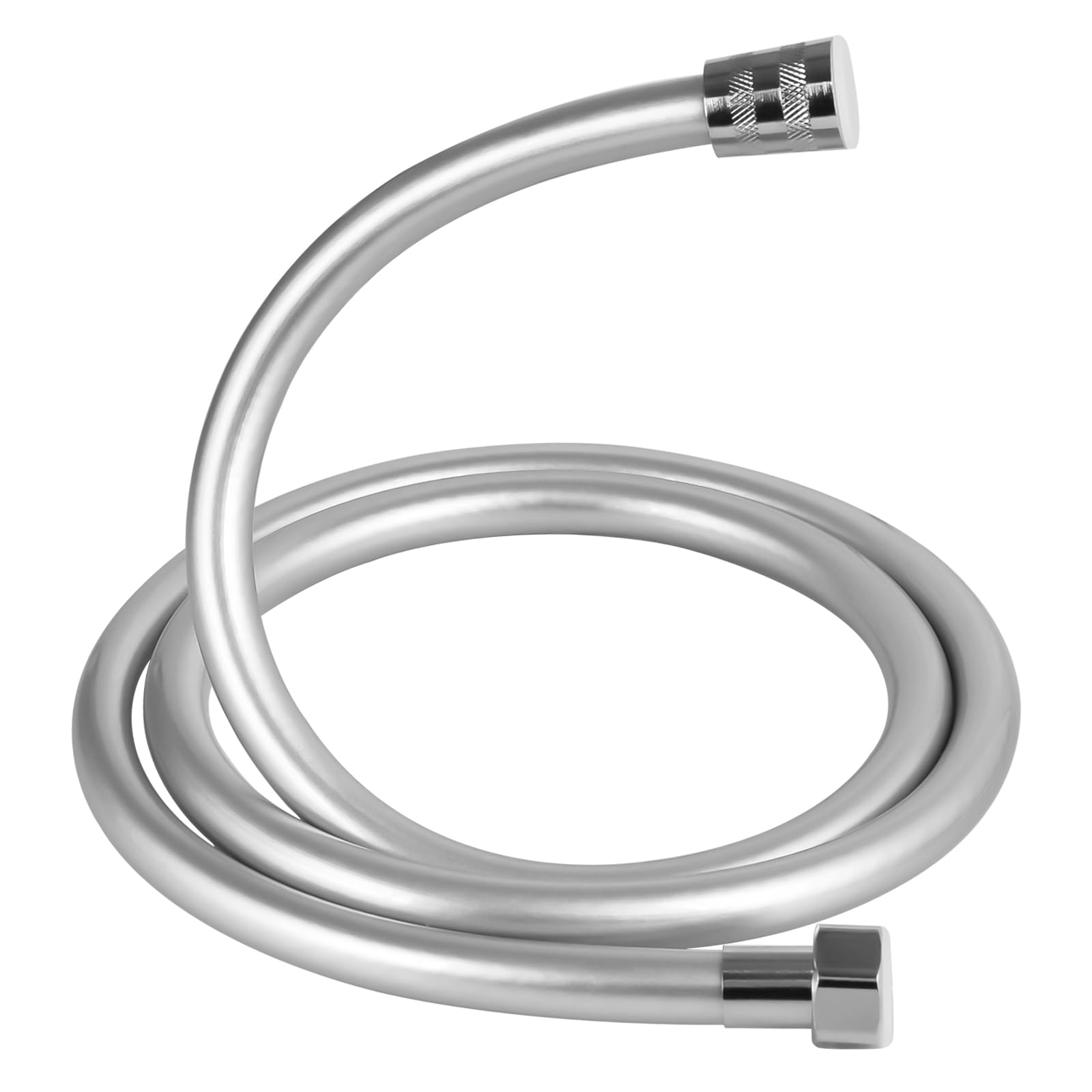 OSDUE Shower Hose 1.5m, PVC Shower Pipe,Universal Standard G1/2,Leakproof, Anti-Explosion and High Pressure Resistant Replacement Hose, Silver