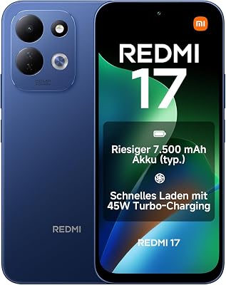 REDMI 17, Smartphone 4+128 GB, Dunkelblau, 7500mAh Akku, 45W Laden