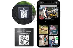 Living Legacy QR Code Memorial Plaque - Laser Etched Medallions QR Code for Headstones, Gravestones - Personalized Memorial Tribute Webpage, Photos, Videos, Family Tree - 2x2 inch