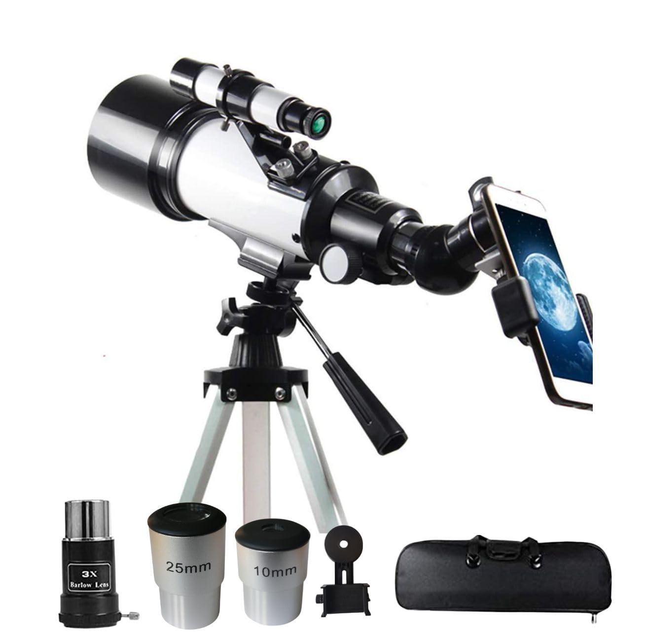 OBSRAY Telescope for Astronomy - Ideal for Kids- Adult Beginners -Portable and Powerful 16x-120x Travel Scope – Easy to Mount and Use - Astronomical Telescope for Moon, Planets and Stargazing.