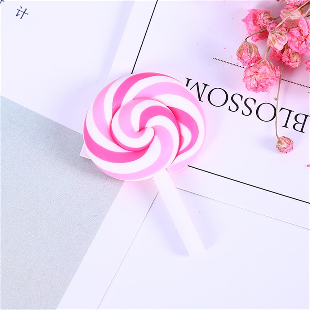 100pcs Slime Charms Resin Fake Candy Lollipop Charms Kawaii Cute Set Mixed Assorted Sweets Flatback Slime Beads Making Supplies for DIY Craft Making and Ornament Scrapbooking