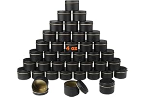 GENHAKON 36 Packs 4 oz Black Candle Tins, Bulk Candle Making Tins, Candle Jars, Candle Containers for Making Candles