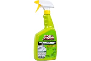 MOLD ARMOR Mold and Mildew Killer + Quick Stain Remover, 32 oz., Trigger Spray Bottle, Eliminates 99.9% of Household Bacteria and Viruses, Ideal Bathroom Mold and Mildew Remover