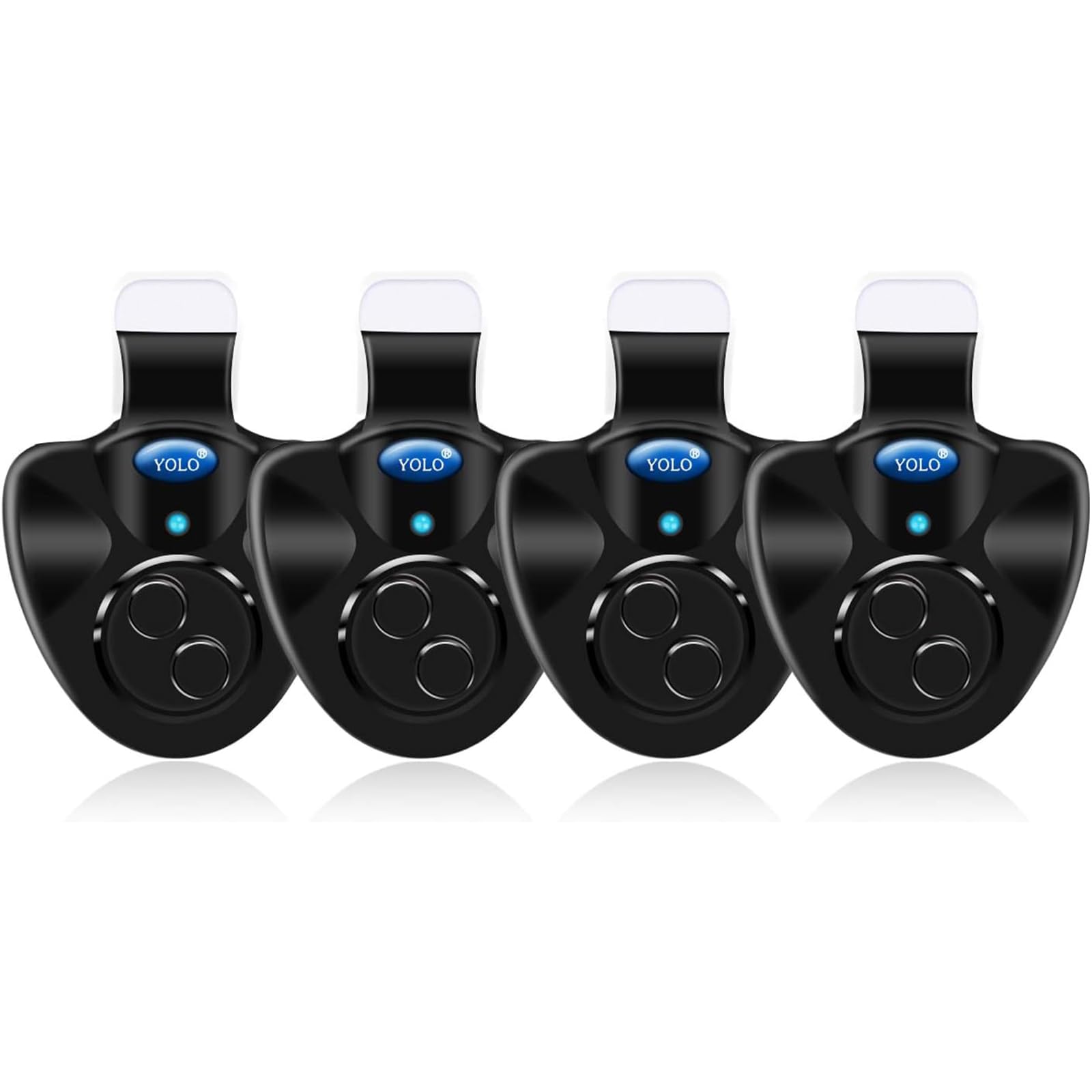 Wingsflying 4 x Black Electronic LED Fishing Light Bulb with Sound Alarm and Audible Alarm