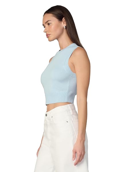 JOE’S JEANS WOMEN’S THE LAUREL SHRUNKEN SWEATER VEST, SKY BLUE, MEDIUM