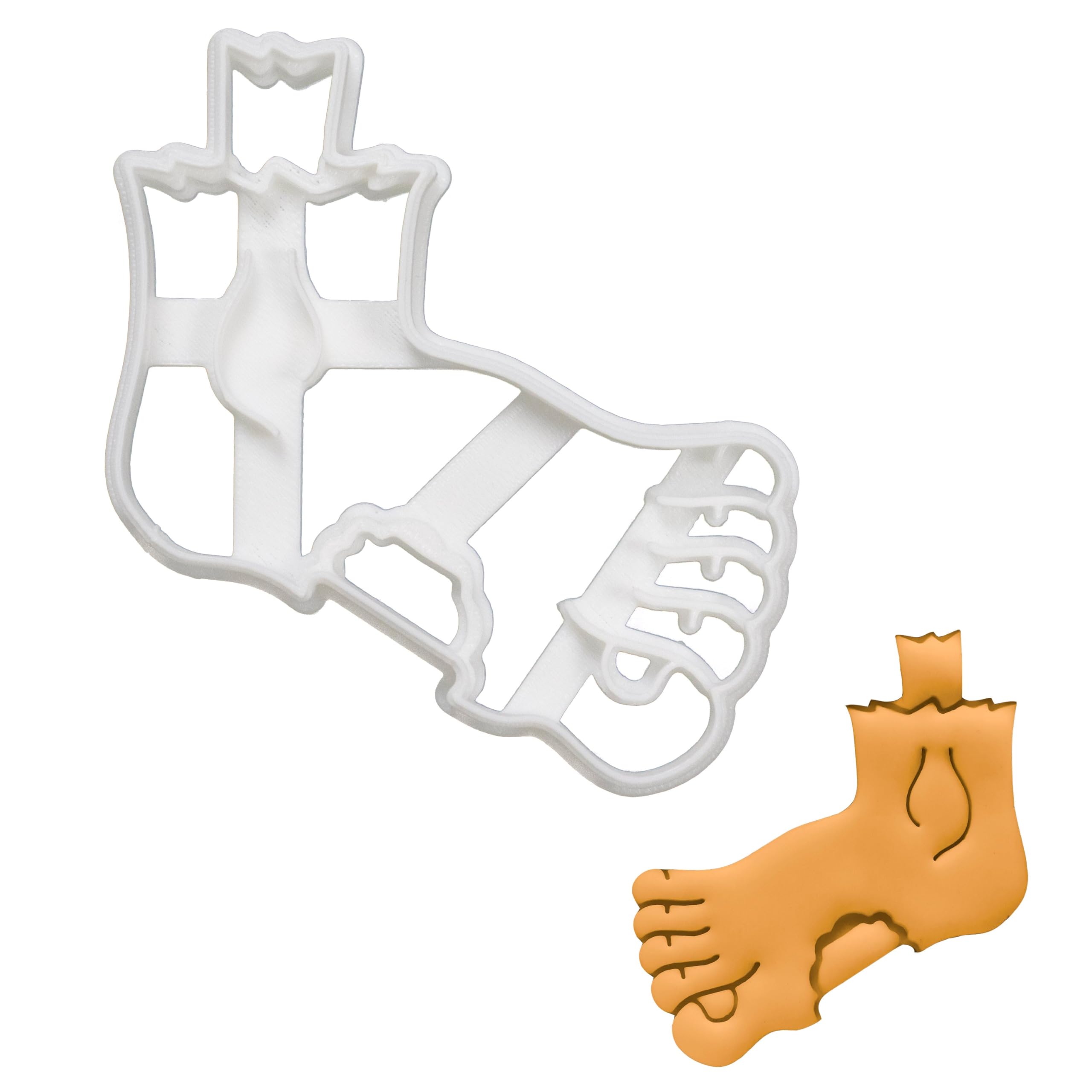 BAKERLOGY Zombie Foot Cookie Cutter - Detailed Biscuit Cutter Design for Baking and Crafts, Ideal on Fondant, Dough, Clay
