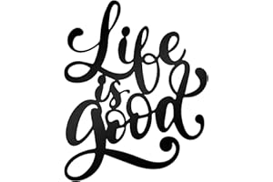 Hotop Black Metal Wall Art Life is Good Iron 3D Word Wall Sign Metal Cutout Sign Vintage Hollow Art Hanging Decor for Modern Rustic Farmhouse Front Door Indoor Outdoor Living Room Bedroom