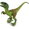 Igreli Dinosaur Toy Velociraptor Figurine with Moving Jaw and Hands,Detail Raptor Action Figure Toy Gift and Dinos World Collection Toys for Birthday Gift, Kids Toys,Party Favor.(Green)