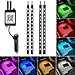 Sebikam 4-Piece Car Interior LED Underdash Lighting Kit - Car Auto Floor Lights with Car Charger Included - Glow Neon Light Strips Decoration For Cars - APP Controlled for iPhone Android