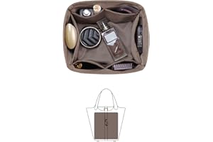 KINGS IN BAG Organizer Insert for Picotin 18, Purse Organizer Insert Compatible with Hermes Picotin 18 Bag, Lightweight and Soft Touch Bag-in-bag with Silky Satin (Etoupe grey, Picotin18)
