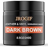 JROGIF Leather Recoloring Balm, Leather Repair Kit for Furniture, Leather Dye, Leather Color Restorer for Couches, Leather Scratch Remover, Leather Paint for Furniture (Dark Brown)