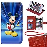 iPhone 6 Plus Wallet Case[5.5 inch], Onelee - Mickey Mouse Premium PU Leather Case Wallet Flip Stand Case Cover for iPhone 6 Plus with Card Slots
