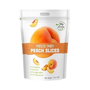 Big Green Organic Food- Freeze-Dried Peach, Healthy Snacks, Natural Flavor (3)