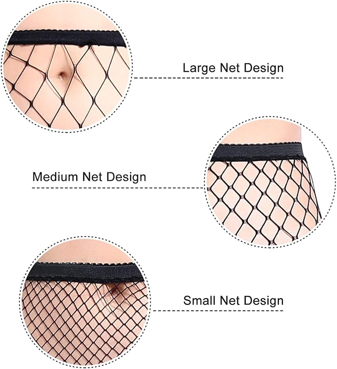 3 Pairs High Waist Tights Fishnet Stockings Thigh High Socks Mesh Net Pantyhose Black at  Women’s Clothing store