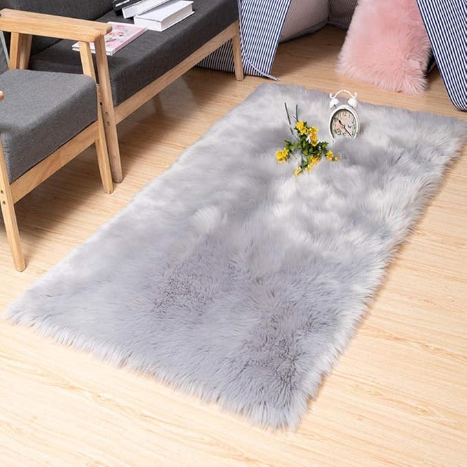 AQMTN Alfombra de área,Alfombra de Lana de imitación Alfombra de Piso