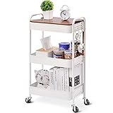 TOOLF 3-Tier Rolling Cart, Metal Utility Cart with
