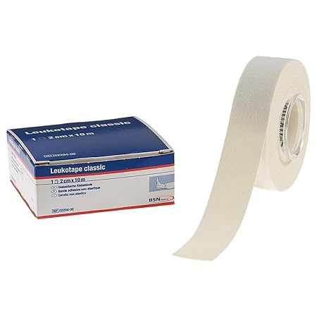 BSN Leukotape Classic, Sport Tape, Tape Verband, 10 m x 2 cm, weiß