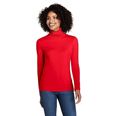 Lands End Women's Petite Shaped Turtleneck Bright Singapore
