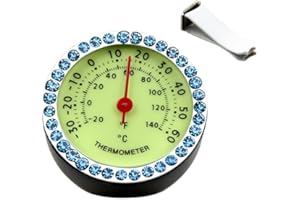 idain Car Dashboard Thermometer - Mini Vehicle Thermometer Decoration Air Vent Cilp (Blue)