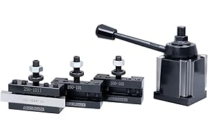 Accusize Industrial Tools Axa 4 Pc Wedge Type Quick Change Tool Post Set for Lathe Swing 6'' - 12'' with 1/2'' M35 Square Lat