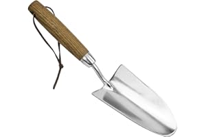 DEWAYNA Garden Trowel, Bend-Proof Stainless Steel Hand Trowel, Comfortable Grip Wood Handle Trowel Garden Tool, Large Shovel Head Gardening Trowel for Transplanting Seedlings, Weeding, and Planting