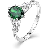 Rocayi Celtic Knot Rings 925 Sterling Silver Infinity Promise Engagement Ring Oval Cut Birthstone Jewelry for Women