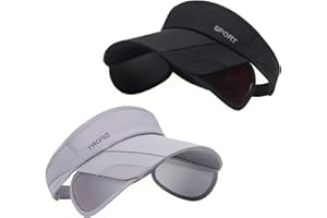 DSIA ZAMUR Sun Visor Hat for Women and Men - Retractable Brim Sport Hat, Summer Golf Tennis Running Beach Hat with Ponytail Hole