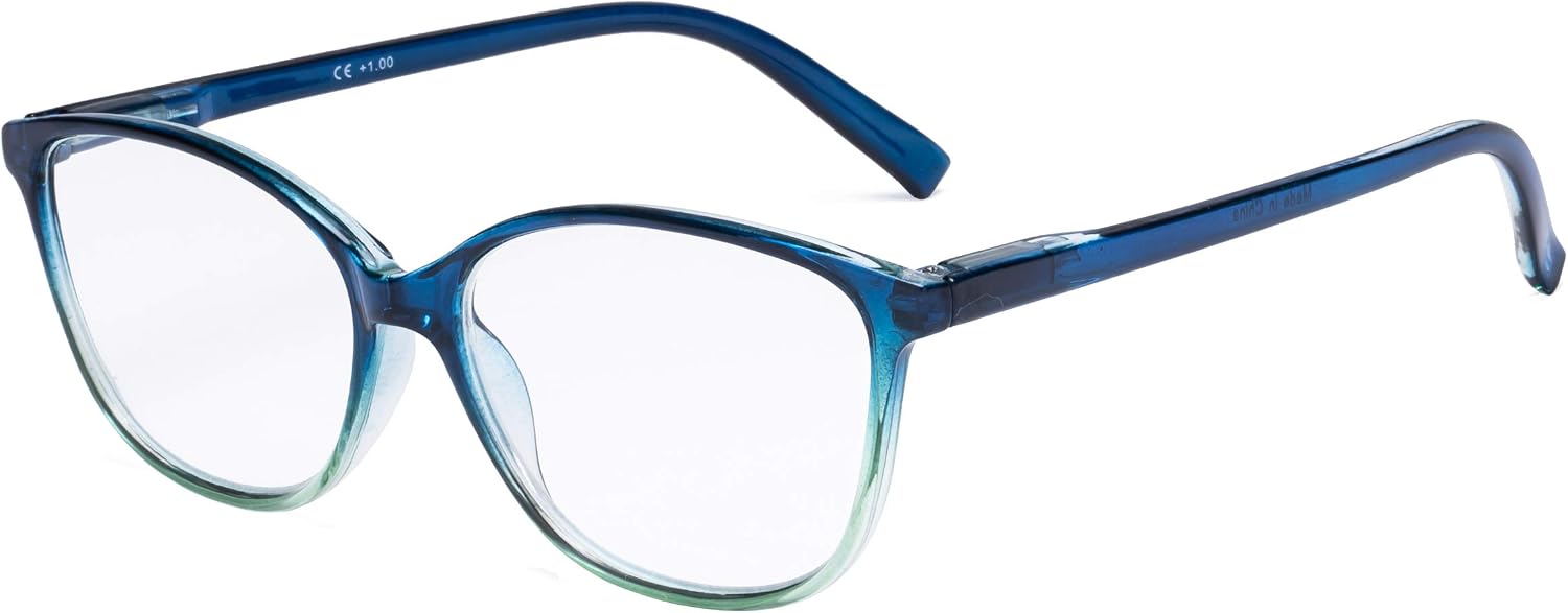 CessBlu Ladies Reading Glasses 5 works Oversize Reader Eyeglasses for Women Reading Cat-eye Design with Spring Hinge +2.75 - Image 3