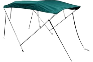 SavvyCraft 4 Bow Bimini Top Boat Cover Teal 4 Bow 96" L 54" H 97"- 103" W W/Boot & Rear Poles
