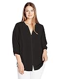NYDJ Women's Plus Size 3/4 Sleeve Pintuck