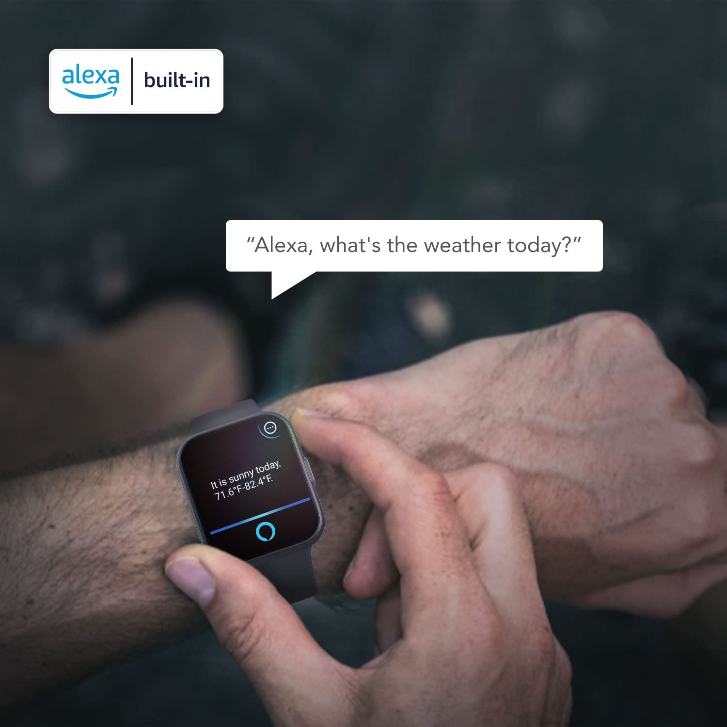 SKG Smart Watch for Men Women Android iPhone with Alexa Built-in & Bluetooth Call(Answer/Make Call) 1.69