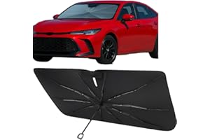 Proadsy Windshield Sun Shade Umbrella for Toyota Camry 2018-2025 2026 Foldable Car Umbrella Sunshade with Soft TPU Handle Spring Structure Crystal Cooling Material Protect Car from Rays & Heat