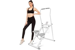 DUDUSHIMAN Stair Stepper for Home Gym, Folding Vertical Climber Cardio Exercise Machine,Stair Climber for Full Body Workout with Adjustable Handlebar for Women & Men