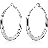 Rioleaf 14K Gold Hoop Earrings for Women, Lightweight Hypoallergenic Stainless Steel Open Circle Hoops, Thick Round Design for Daily Wear, Classic Jewelry for Women, Gift Choice