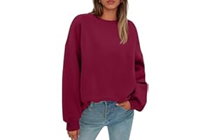 GENERIC Crewneck Sweatshirts Women Comfort Oversized Sweatshirt Cozy Fleece Pullover Sweatshirts No Hood Soft Cute Fall Tops