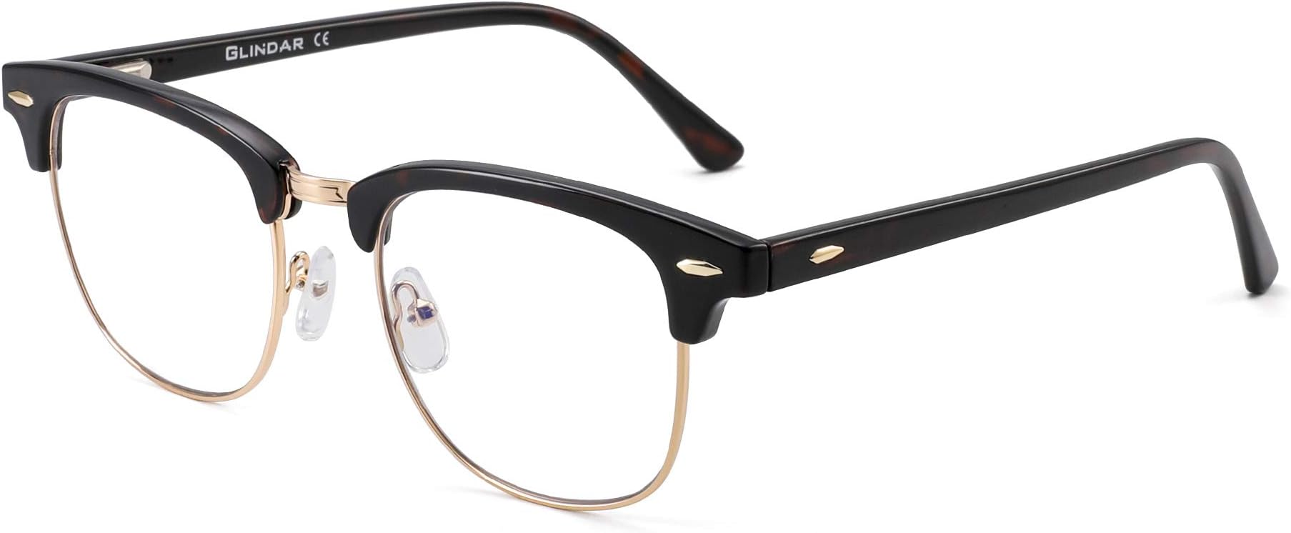 Blue Light Blocking Computer Glasses Retro Semi-rimless Style Reduce Eye Strain Video Game Eyeglasses Men Women
