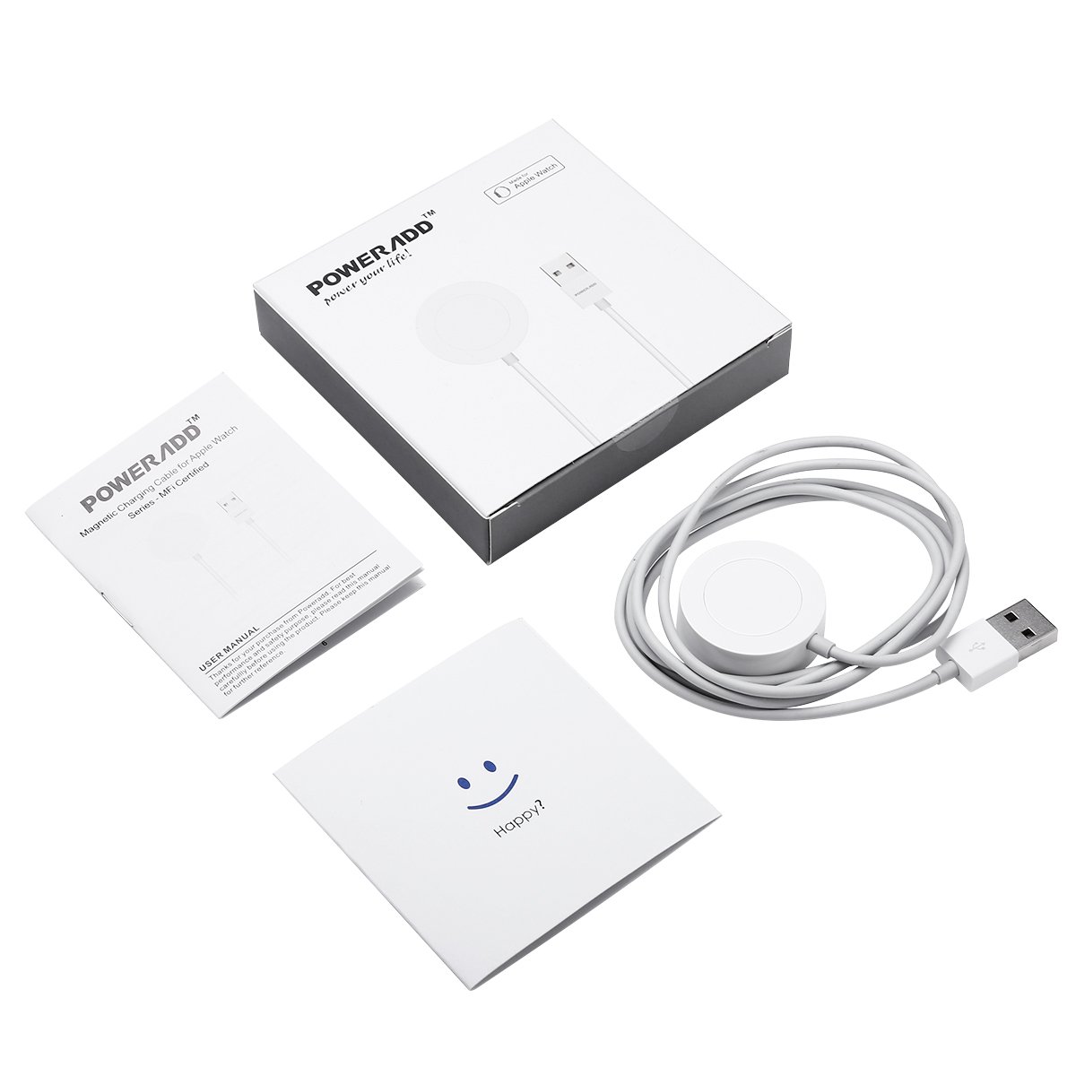 [ Apple MFi Certified ] Apple Watch Charger, Poweradd iWatch Magnetic Charging Cable 3.3 feet/1meter for iWatch 38mm & 42mm, Apple Watch Series 1 / 2 / 3