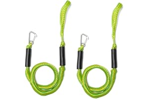 NIUTRIP Bungee Cord Dock Line with Stainless Steel Clip Boat Rope Mooring String with Foam Float for Docking,Kayak,Watercraft,SeaDoo,Jet Ski,Pontoon,Canoe,Power Boat Accessory,4-5.5ft,2 Pack
