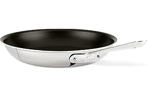 All-Clad 4112NSR2 Stainless Steel Tri-Ply Bonded Dishwasher Safe PFOA-Free Non-Stick Fry Pan/Cookware, 12-Inch, Silver