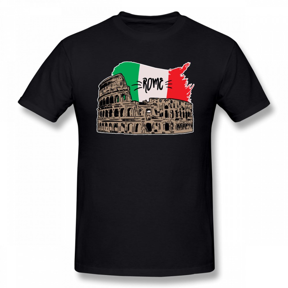 Novelty T Shirt Italy Rome Colosseum Round Neck Tees Tops Pilihax