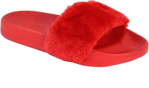 Claquette fourrure rouge Clearance