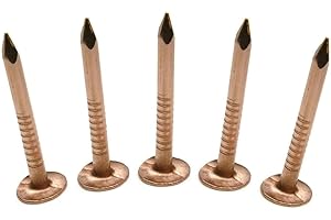 1-1/4 Inch 1.25" Smooth Shank Pure Copper Nails for Slating & Roofing 11 Guage USA Made by Metal Magery (Pack of 50)