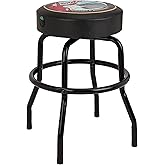 Fender Guitars &amp; Amps Logo Swivel Barstool with Guitar Picks Pouch, Great Gifts for Dad, with 1 Year Limited Warranty, Simple Assembly, Black/Black, 24"