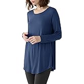 Latuza Women's Viscose Long Sleeves Tunic Lounge Pajama Top